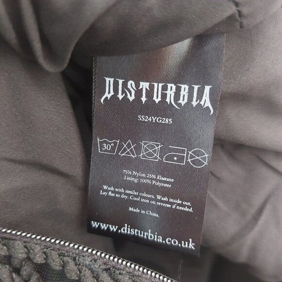 Disturbia Black Lace Skater Dress 6 Goth Retro Alt Mini Cap Sleeve EUC - Picture 6 of 11